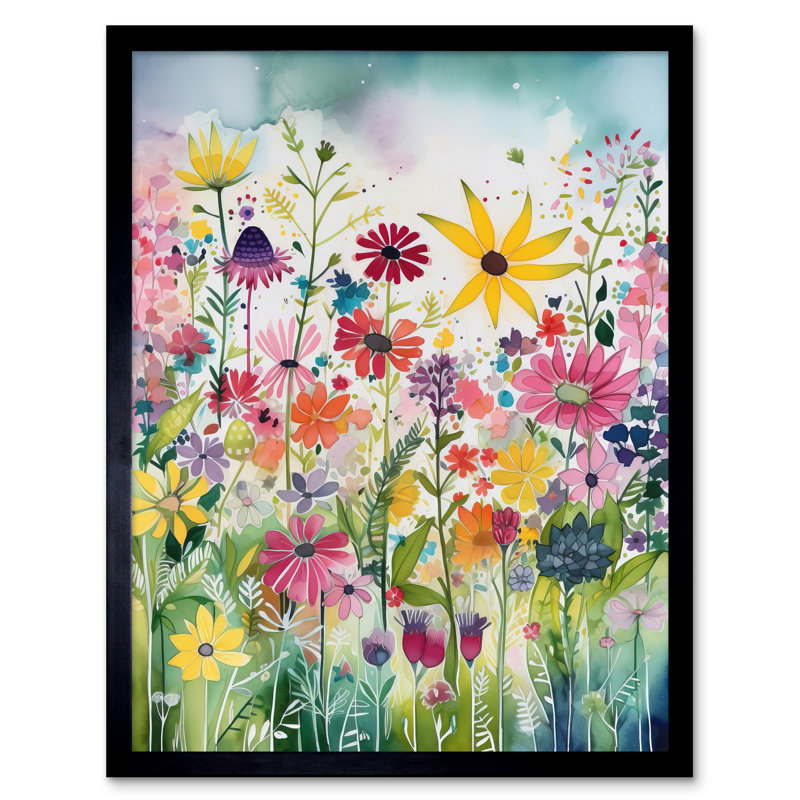 Bright Wildflower Floral Blooms - Single Picture Frame Print