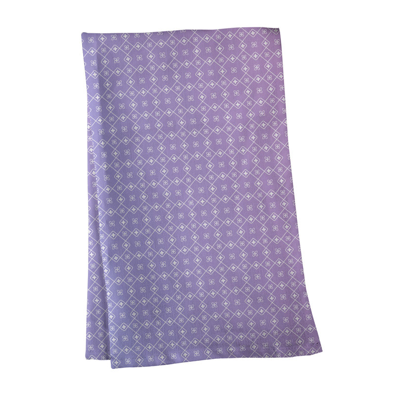 Serviette à thé à motif napperon, Sergé de coton, Lavande