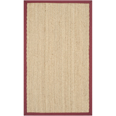 Auckland Bamboo Slat/Seagrass Brown/Tan/Red Area Rug