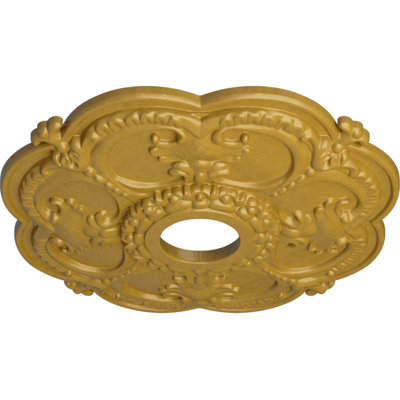 Endurathane Rotherham Ceiling Medallion, 18"OD x 3 1/2"ID x 1 1/2"P (Fits Canopies up to 3 1/2"), Hand-Painted Iridescent Gold Finish