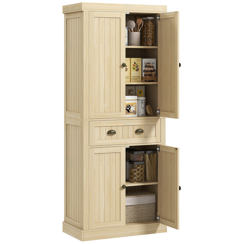 Farmhouse Pantry Cabinet, Natural Wood