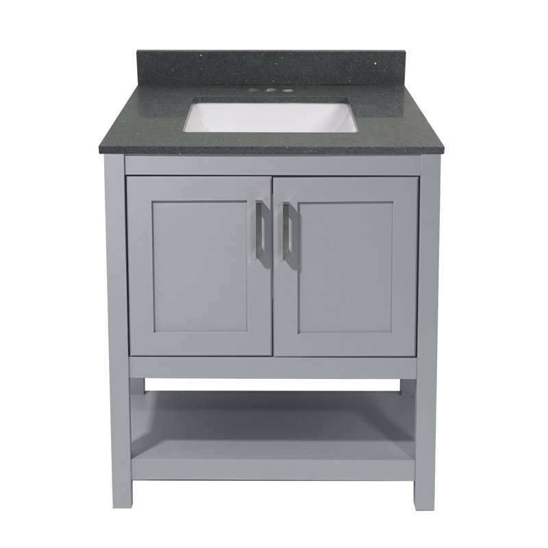 Ensemble de meuble-lavabo simple 25 po Agu, Blanc galaxie, gris