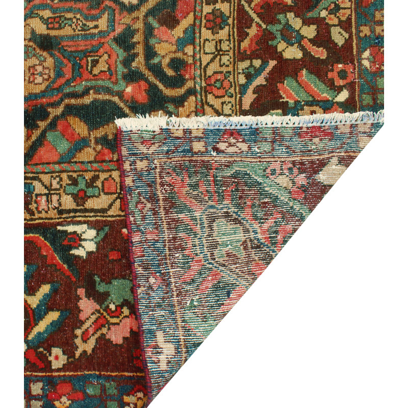 Tapis unique rouge 9 pi 6 po x 9 pi 7 po Damariye