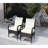 2 Dining Chairs With Beige Cushions - Fashionable Outdoor Chair Ensemble Pe , Steel, Fabric, Sponge To Sun Exposure And Seating Solution Materials Water & Protected