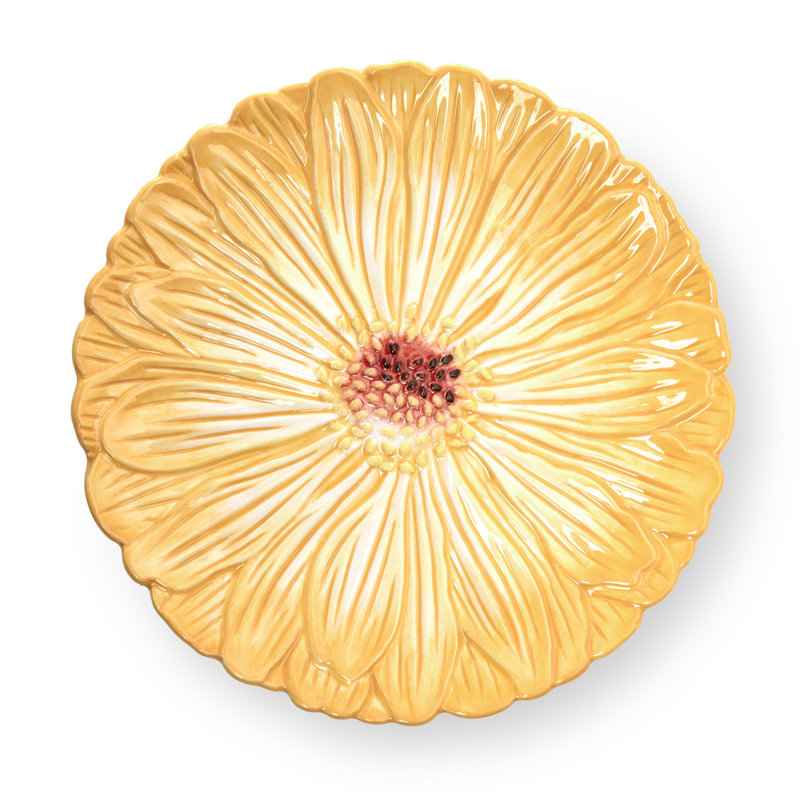 Assiette à dessert marguerite jaune