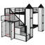 Lit superposé simple en métal de style château avec garde-robe en métal-1509550799