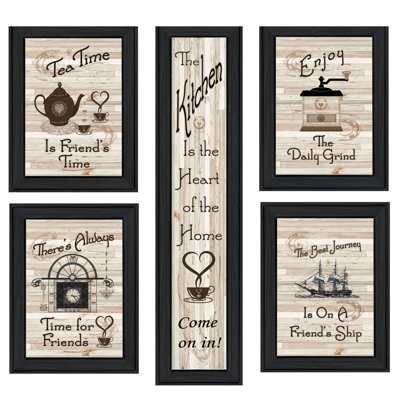 Kitchen Friendship Collection 5-Piece Vignette Wall Art for Home Décor by Millwork Engineering