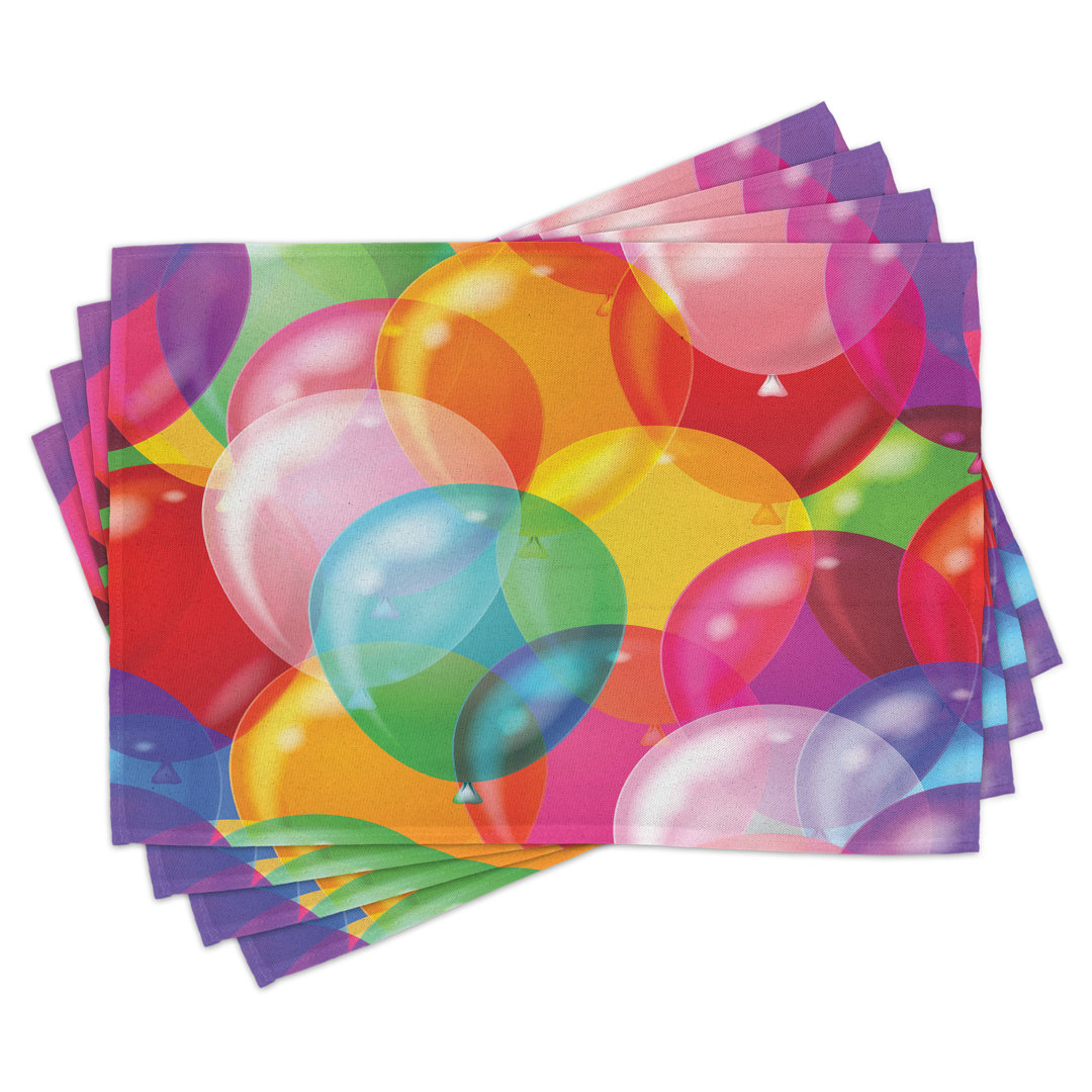 Platzdeckchen 4er-Set, Ballons Fun, Multicolor