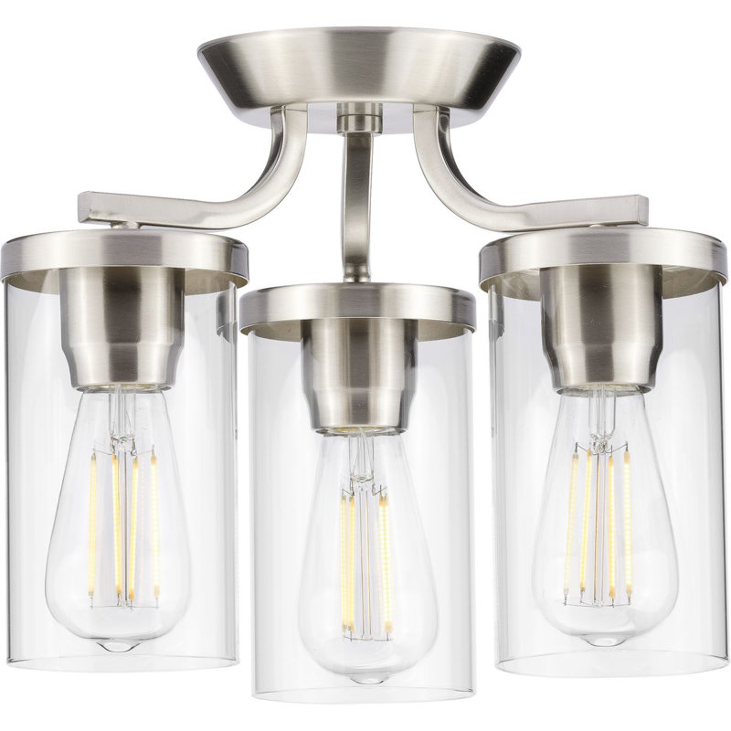 Rumaysa Glass Semi Flush Mount, Brushed Nickel