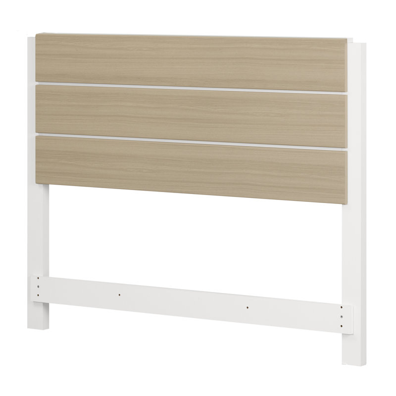 Full White and Soft Elm Plank Effect Headboard