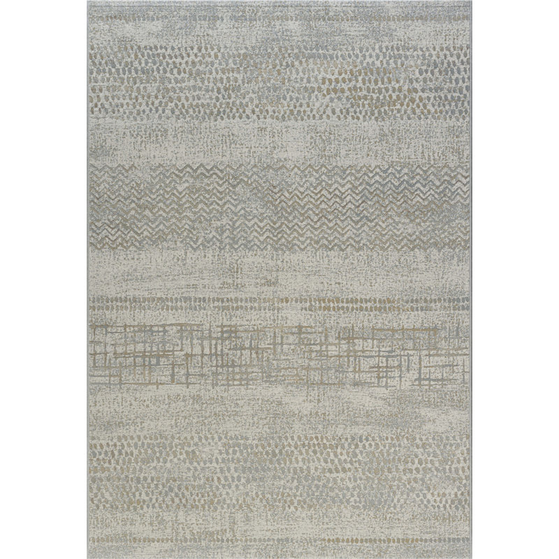 Cato Machine Woven PP Heatset Grey Area Rug, Rectangle 80 x 150cm