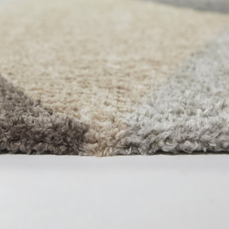 Brennan Cream Modern Geometric Area Rug, Rectangle 5'3" x 7'
