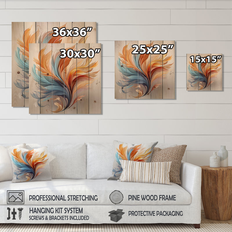 Liadan - Décoration murale animaux en bois sur bois de pin naturel, H 15 po x l 15 po