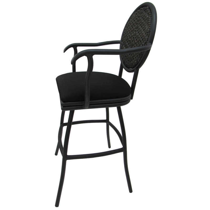 Tabouret pivotant et très grand Merriwood, Lin noir, Très haute (assise de 35 po de hauteur)