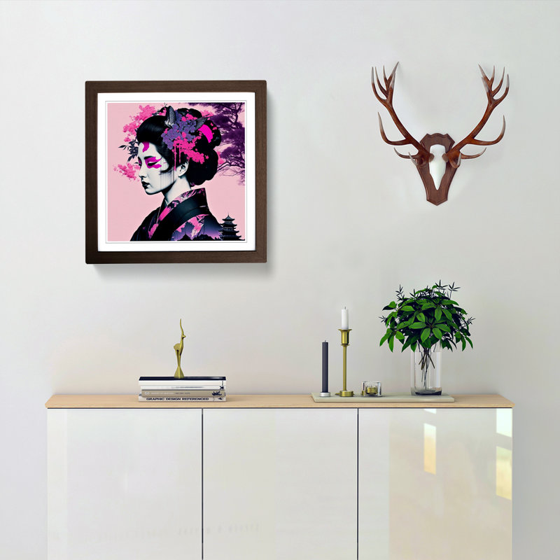 Single Picture Frame Print on Wood, Walnut
