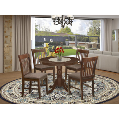 Dina Rubberwood Solid Wood Dining Set by Alcott Hill