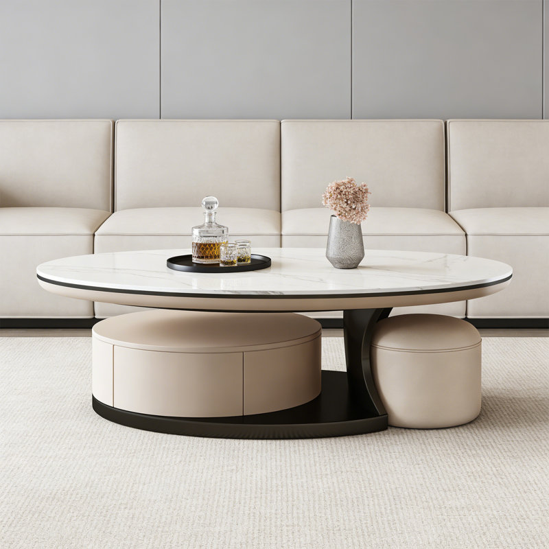 Benedetti, H 16,5 po x L 47,2 po x l 27,6 po, Blanc, Gris foncé