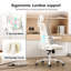 Chaise de bureau ergonomique, chaise de bureau avec appui-tête, chaise d'ordinateur à haut dossier avec accoudoirs et support lombaire réglable pour la salle d'étude de bureau à domicile