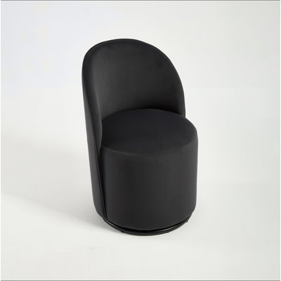 Ensemble de 1 fauteuil demi-tonneau de cuisine et de salle à manger rembourré, chaise de salle à manger ronde moderne en velours de style Mid-Century, fauteuil d'appoint pour meuble-lavabo d'appoint sans accoudoir pivotant à 360 degrés pour le salon de la chambre à coucher