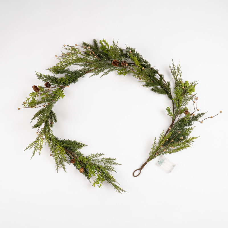 Angelluis 150cm Lighted Faux Garland with Lights