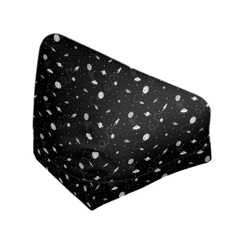 Sac de pois Leffel, H 27 po x L 30 po x P 25 po, Housse de pouf, Noir / blanc
