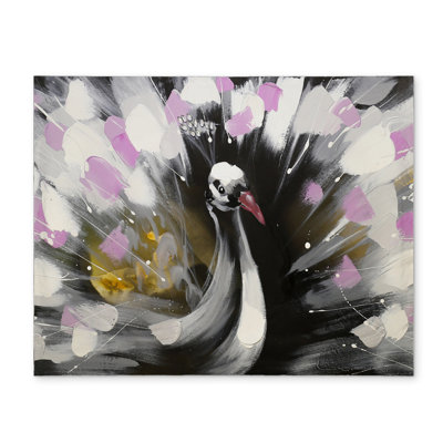 Magnifique napperon oiseau blanc tacheté paon - Décoration intérieure