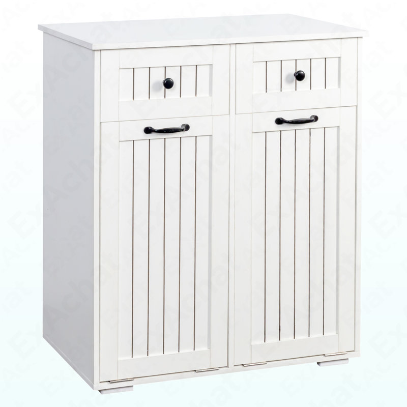 Laundry Cabinet ,With 2 Removable Laundry Basket  And 2 Drawers