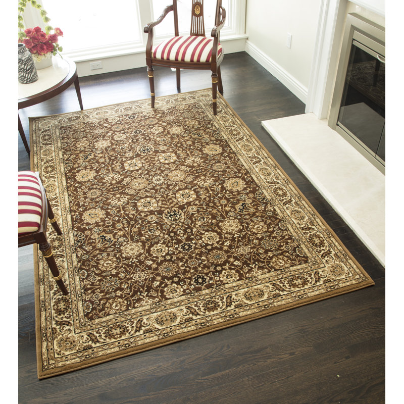 Gloucester Gilded Loom Oriental Brown Area Rug, Rectangle 3'11" x 5'3"