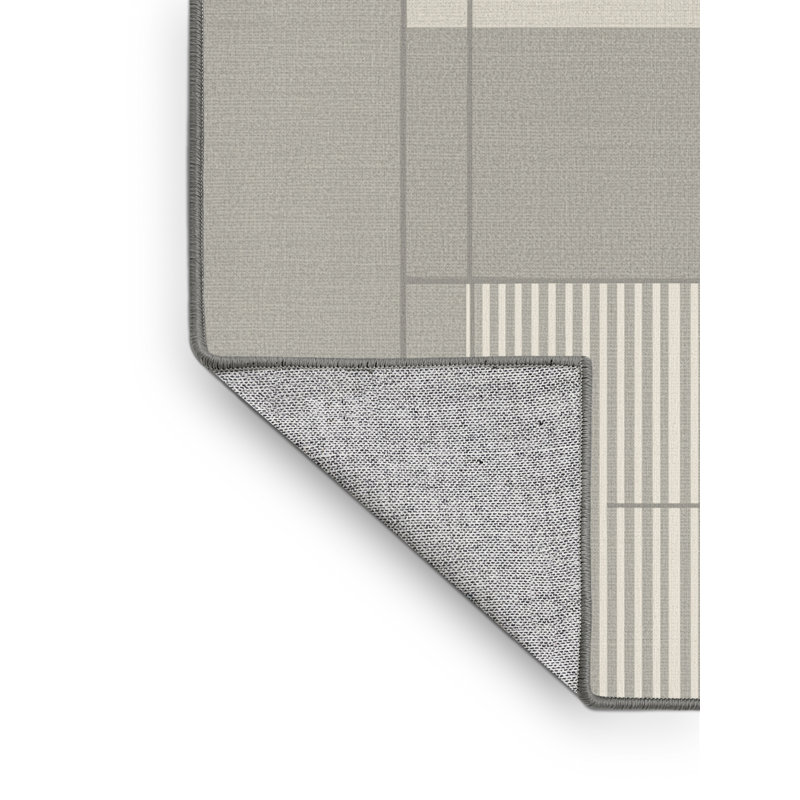 Tapis gris clair lavable à la machine Paizlea, 8 x 10