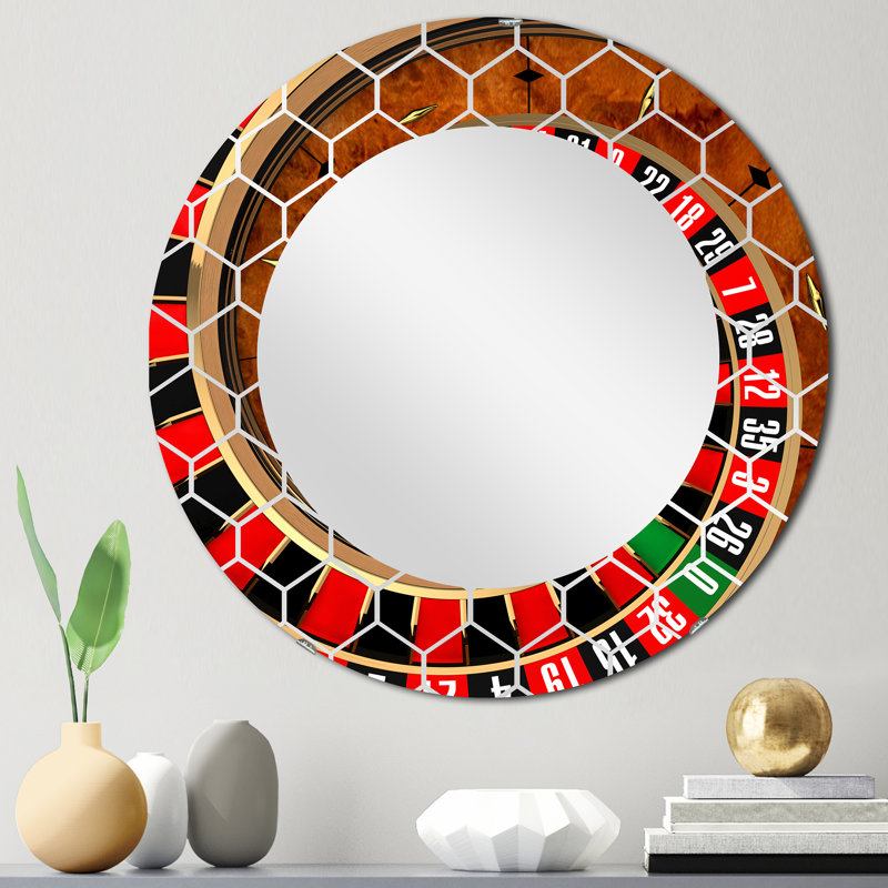 Spiral Roulette - Miroir mural moderne, 24 po x 24 po