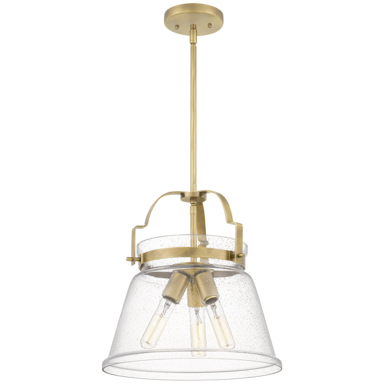 3 - Light Unique/Statement Pendant, Weathered Brass