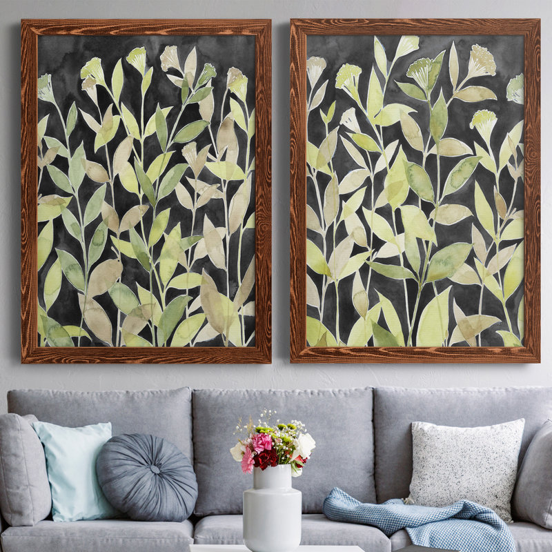 Encre Blooming Night I, toile encadrée de qualité supérieure - prête à être accrochée, Toile encadrée érable