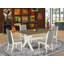 Cet ensemble de table de salle à manger 5 pièces comprend une table rectangulaire en bois avec des pieds en X et 4 chaises de salle à manger en lin Shitake, en lin brossé blanc-1139554990-1139554976-1139554977