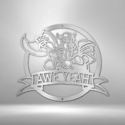 Décoration murale personnalisée en acier monogramme Viking Fighting Steel