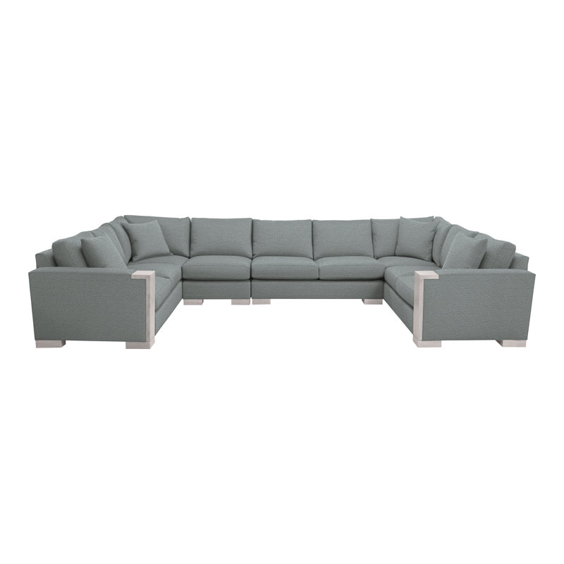 Michael Weiss 4-Piece Abingdon Sectional, Tuck Cobalt, Dove Gray