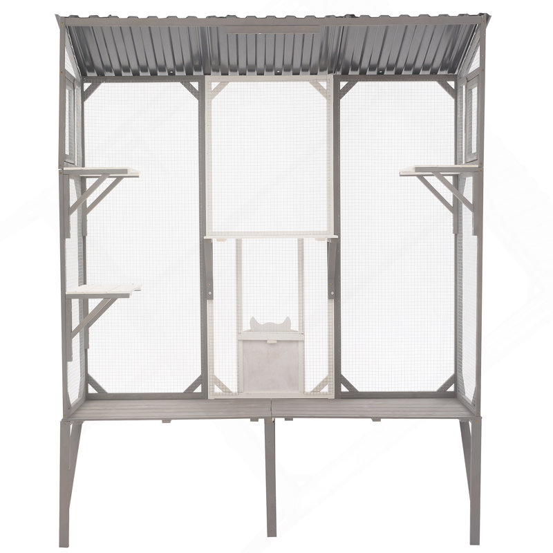 Enceinte pour chat spacieuse avec tablettes d'escalade