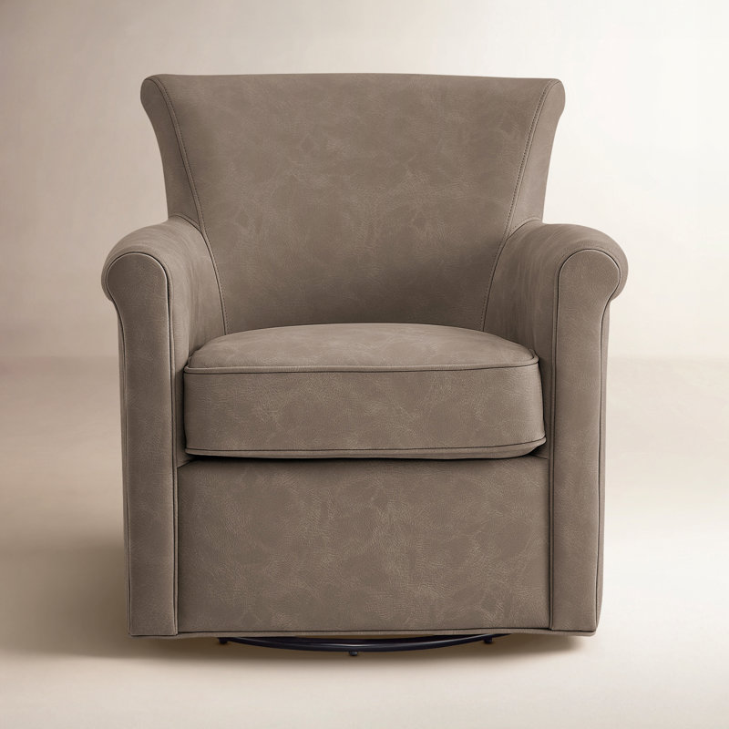Fauteuil d'appoint pivotant en cuir Madaket Vegan, Espresso