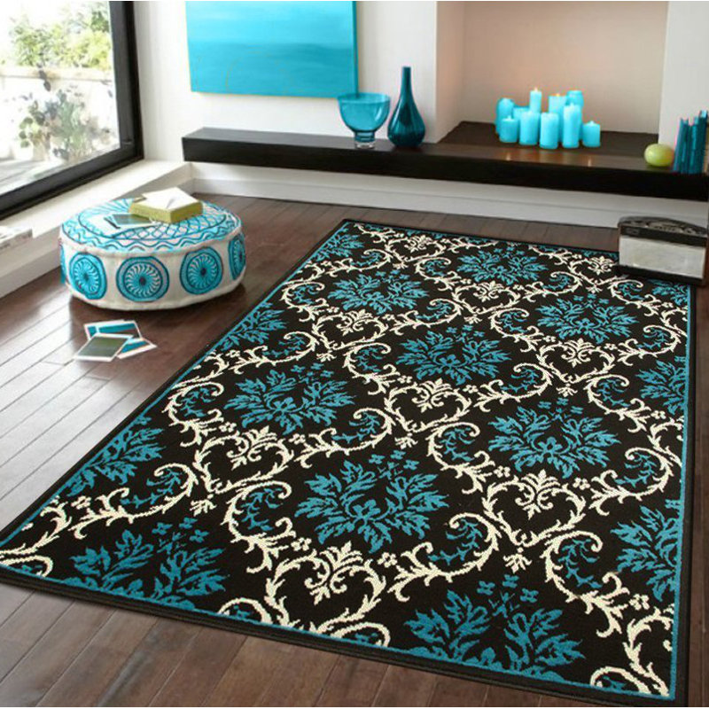 tapis intérieur/extérieur bleu d’entrée Bethzy, Rectangulaire 8 pi x 11 pi