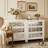 2-Piece White Dresser With Mirrored Drawers