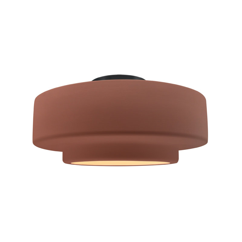 Plafonnier semi-encastré Radiance, H 7,25 po x l 14,5 po x P 14,5 po, Argile Canyon, Noir mat