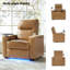 Fauteuil inclinable électrique en cuir véritable avec repose-tête électrique ajustable Lapin (ensemble de 2)-101342522
