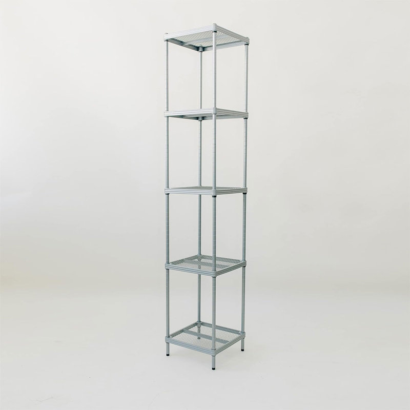 13.8'' W Steel Height -Adjustable Shelving Unit, Silver