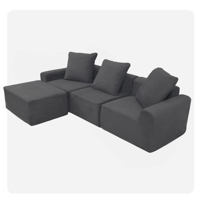 Canapé modulaire convertible convertible en tissu de microfibre populaire (85 x 54,3 x 23,6 pouces)