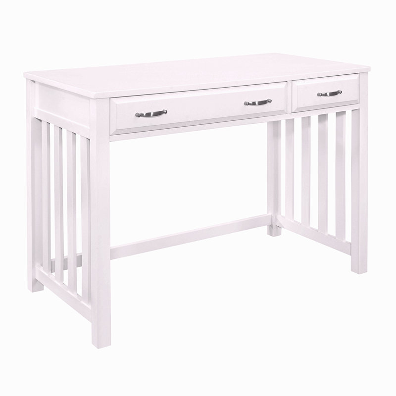 Meuble de bureau moderne et traditionnel 1Pc avec 2 tiroirs avec tiroir à clavier blanc, Blanc