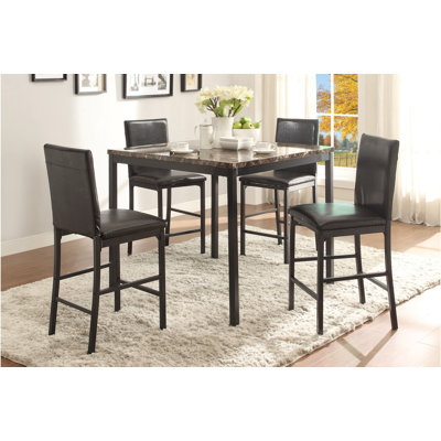 Sereina 4 - Person Marble Top Four Leg Dining Set