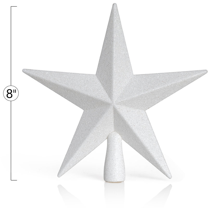 Décoration pour sommet de sapin étoile scintillante, Blanc