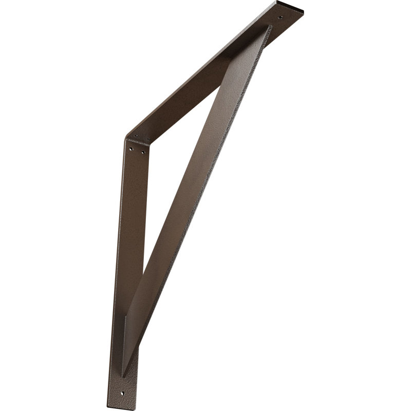 Support traditionnel en acier, H 20 po x l 2 po x P 20 po, Brun martelé