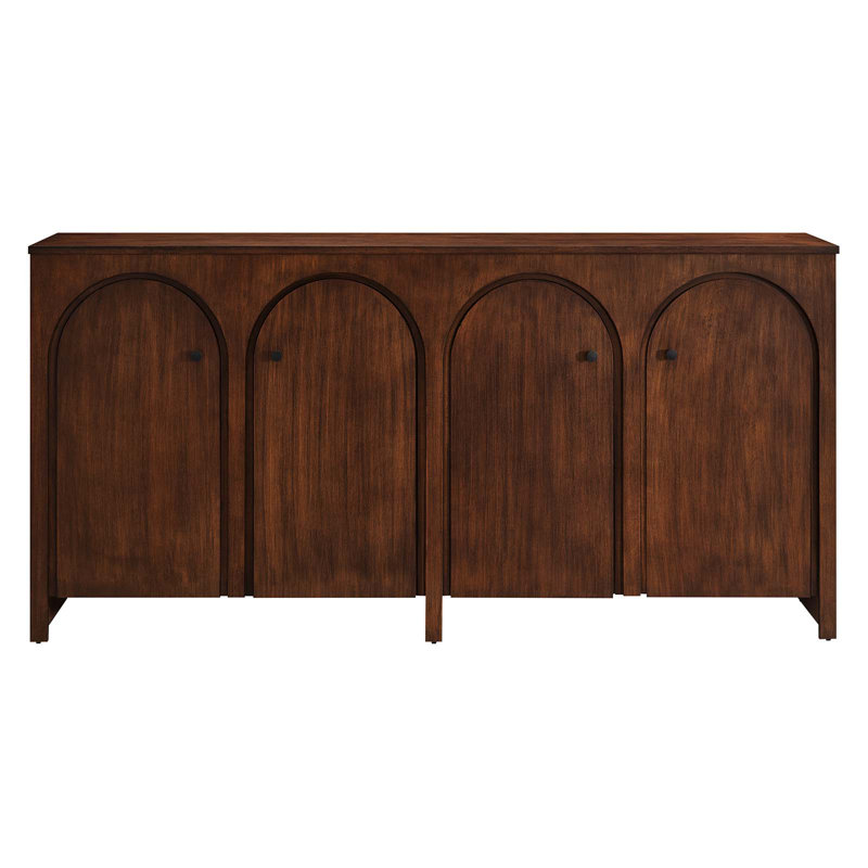 Appia Walnut Wood Veneer 71" Sideboard with Arched Doors