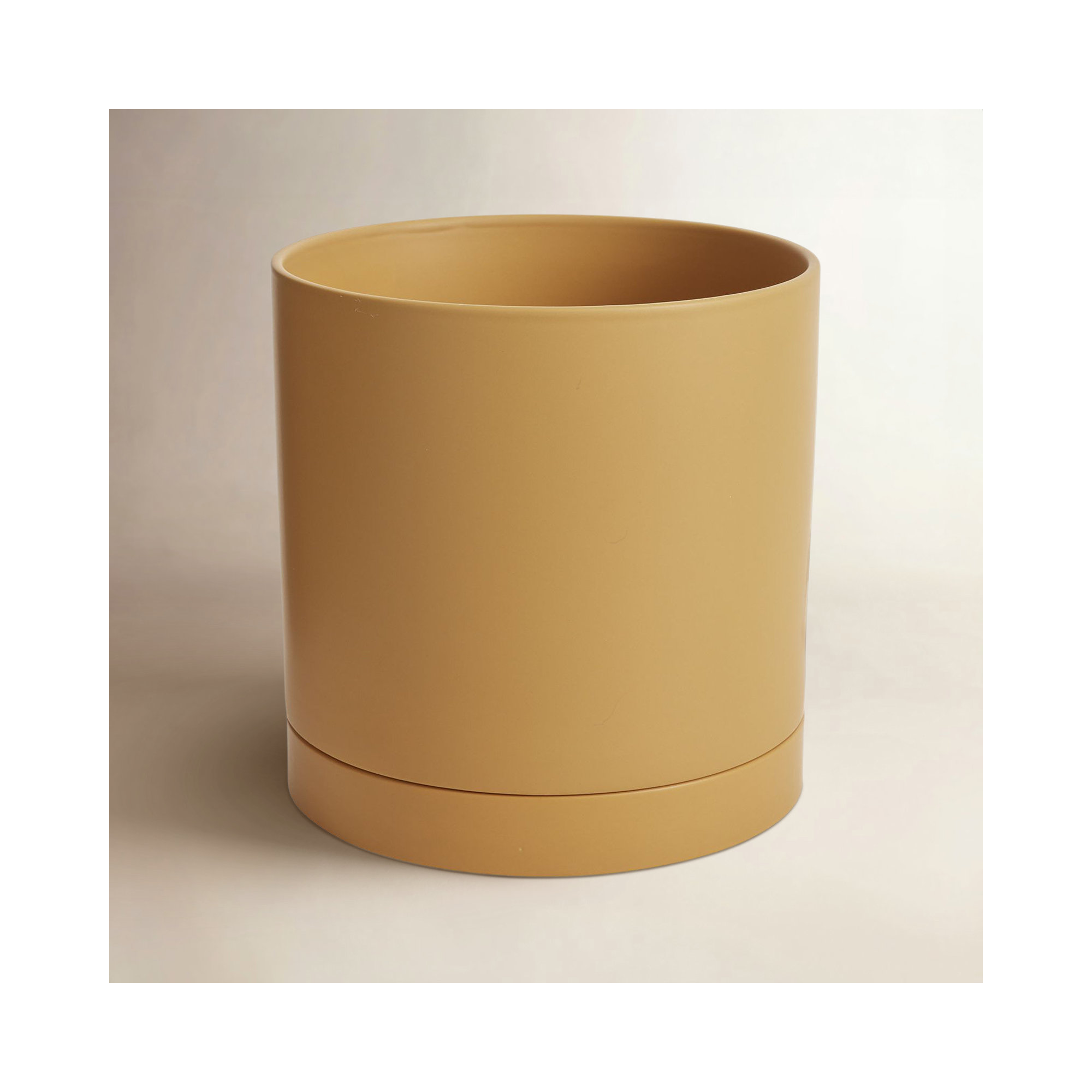 Carlotta Ceramic Pot Planter, 10" H x 10" W x 10" D, Ochre