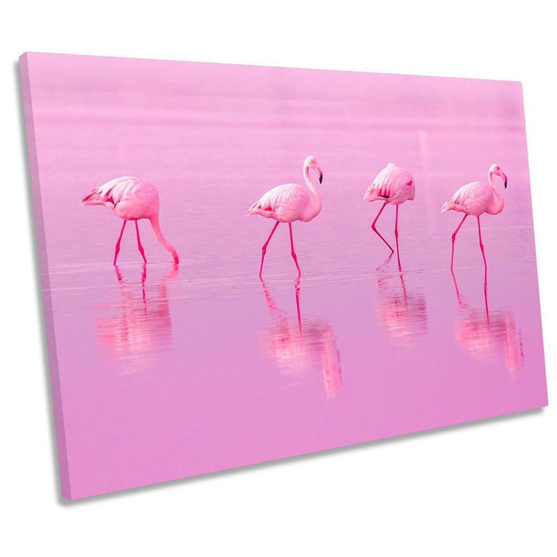 Flamingo Birds - Wrapped Canvas Print, 40.6cm H x 61cm W 